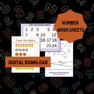Number Worksheets for Kids, Counting and Number Identification, Fun Learning - Etsy Canada