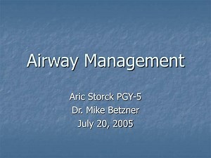 Airway Management - SlideServe