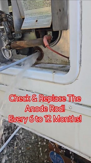 RV Repair Maintenance Always Flush Out Hot Water Tank! Replace Anode Rod #rvlife #rv #viral #shorts
