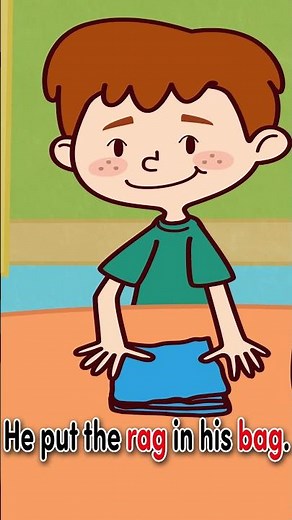 CVC Word Family Song | Tag on a Bag | -AG Words for Kids | #shorts | Little Fox