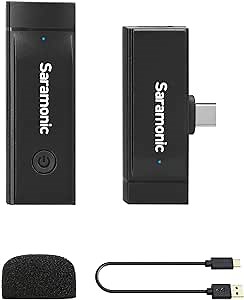 Saramonic Wireless Microphone for Android, Blink GO-U1 Wireless Lavalier Microphone with Noise Cancellation for Samsung/LG/Pixel/Android Type-C Devices YouTube Vlog Facebook Live Stream Interview
