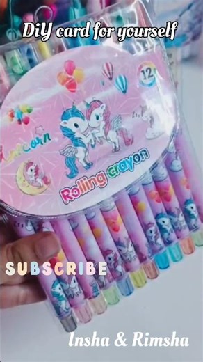 I am First Time Try Roller Crayon Colour ✨🖍️ Diy card for yourself 💝 #artandcraft #shorts