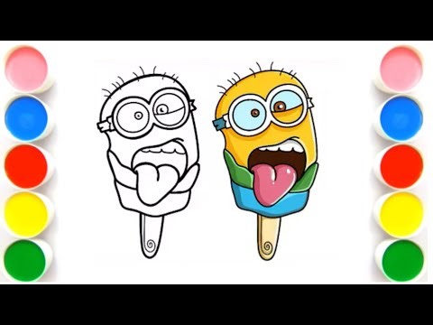 EASY Minion Popsicle Drawing & Coloring Tutorial | Step-by-Step for Kids!