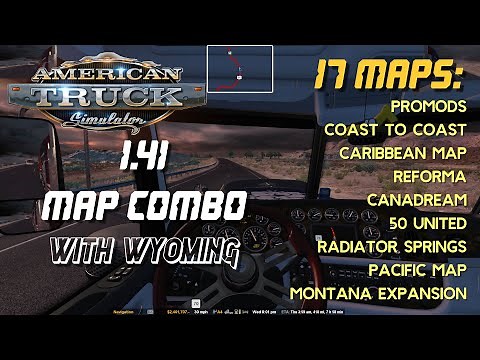 Big ATS 1.41 Map Combo Wyoming ★ 17 maps incl. Reforma, C2C, Montana, Promods, Pacific ★ 5 min Guide