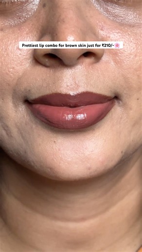 ₹210/- lip combo for brown skin 🌸🌷✨ #lipstick #lipcombo #brown #brownlipstick