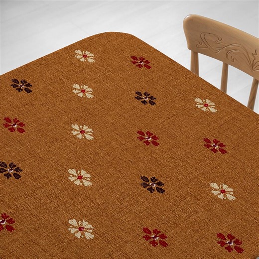 Brown Geometric Tablecloth Rustic Boho Table Linen, Cotton Farmhouse Table Cover, Country Dining Decor Rectangular Cloth - Etsy