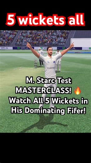 M. Starc Test MASTERCLASS!Watch All 5 Wickets in His Dominating Fifer!#cricketshorts #mitchellstarc