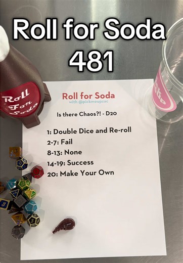 1/24/26 - Roll for Soda 481 - Buh… that’s all I have to say - what would you change on this one? Have you downloaded the free roll for soa home edition sheets yet? #drinks #dnd #tasty #foodie #game @Torani @Coca-Cola @paireyewear @Nike