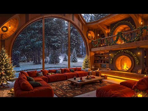 Cozy Christmas Ambience 🎄 Relaxing Christmas Jazz Instrumental Music & Warm Fireplace Sounds 🔥