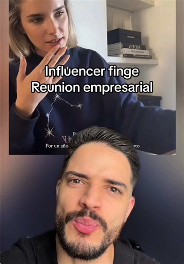 Influencer finge reunión empresarial y se vuelve meme