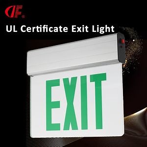 [Hot Item] Green Emergency Exit Sign LED Edge Lit Exit Sign UL Listed, Rotating Acrylic Clear Panel, Top/Side/Wall Mount