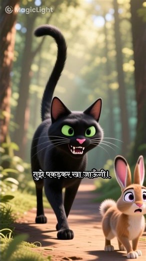 বিড়াল ও খরগোশ কা কাহিনী ai 3d Cartoon video#facts #cartoon