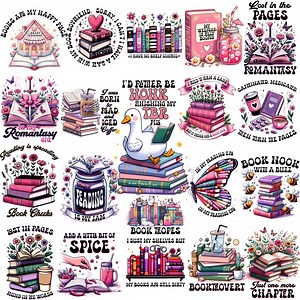 Book Lover PNG Bundle | Funny Reading Quotes | Bookish Stickers & Clipart | Reader Sublimation Designs | Digital Download - Etsy