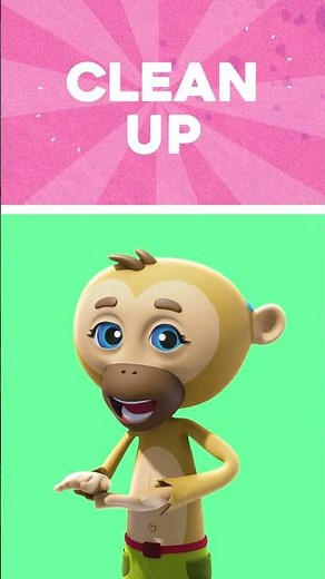 🧼👋 Learn "Clean Up" in ASL with Gibby! 🧼👋 #LearnASL #SignLanguageForKids #InclusiveLearning