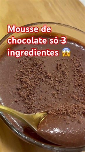 Chocolate mousse without chocolate bars, without eggs, only 3 ingredients! #food #shorts