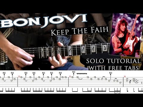Bon Jovi - Keep The Faith guitar solo lesson (with tablatures and backing tracks)