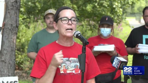 Easthampton tenants rally against absentee landlord over rent hikes, neglect