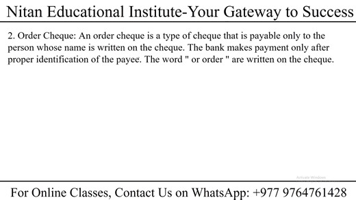 Types of Cheque | Banking Knowledge for Private Bank Exam | MCQ Subjective | By Devratan Sir | Nitan Educational Institute