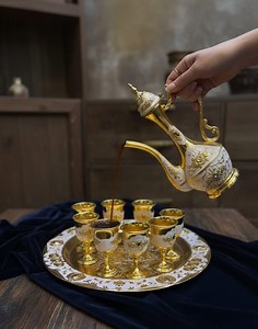 Luxury Arabic Coffee Set With 6 Cups & Tray - Etsy