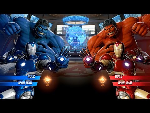 Blue Hulk & Blue Iron Man VS Red Hulk & Red Iron Man - Marvel vs Capcom Infinite
