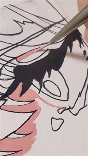 【イラストメイキング】アクリル絵の具はターナーとホルベイン推しです！笑顔よりも陰の顔を描く方が好きです🤕#drawing #illustration #japaneseart