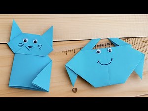 🐱🦀 Easy Origami Paper Craft Cat & Crab Tutorial | How to Make Paper Cat, Crab Origami for Beginners