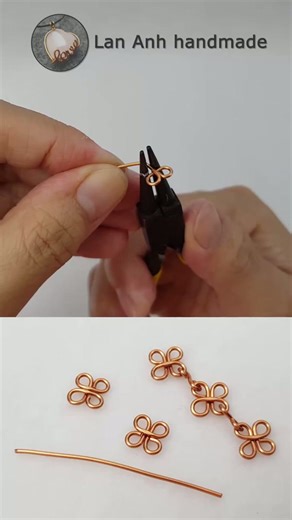 Play with wire | lucky clover leaf | butterfly | simple chain @LanAnhHandmade 716 #Shorts