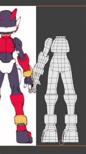 Low poly Megaman Zero #3dgamedevelopment #timelapse #shorts #lowpoly #blender