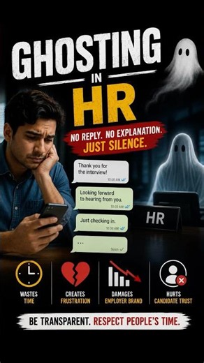 Ghosting in HR: Why Candidates Disappear After Selection? 👻#Ghosting #HRMadhusmita