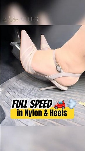 Starting off at Full Speed in Nylon & Heels… 🚗💨 | #DrivingStyle