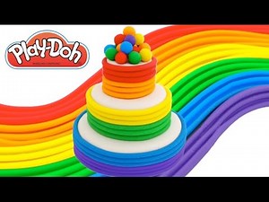 Play-Doh How to Make a Rainbow Tier Cake * Creative DIY for Kids * RainbowLearning