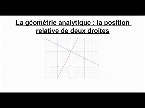 Sec. 4 (CST-TS-SN) - La géométrie analytique - La position relative de deux droites