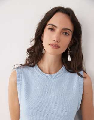 ASOS DESIGN knit tank top in dusty blue | ASOS