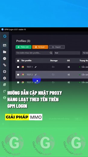 Hướng dẫn cập nhật proxy hàng loạt theo tên trên GPM