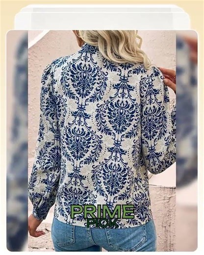 Sky Blue Tribal Pattern Print Notch Neck Buttoned Plus Size Shirt
