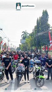 Bolone Vinanda on Instagram: "Kediri - Wali Kota Kediri Vinanda Prameswati melepas touring Ninja Kelas Malam Kediri di halaman Balaikota Kediri. Acara ini diikuti oleh 300 peserta yang terdiri dari komunitas motor Ninja dari Kediri Raya dan luar provinsi. Meskipun jumlah peserta pemberangkatan sebanyak 300 orang, diperkirakan ada sekitar 1000 peserta yang hadir di lokasi acara di Tirtayasa. Dalam sambutannya, Vinanda Prameswati menyambut baik kegiatan touring yang dapat meningkatkan solidaritas