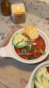 An easy Slow Cooker Vegetarian Three-Bean Chili that’s cozy & hearty🌶️✨Full recipe in my bi0!