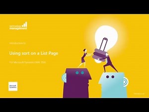 Dynamics NAV 2016: Using sort on a list page