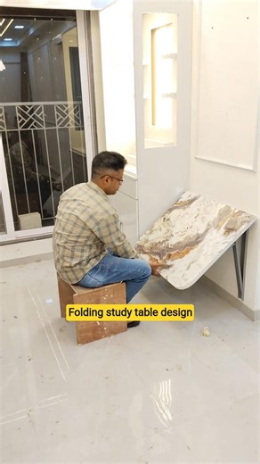 Folding Study Table Design Idea, amazing woodwork #shorts #woodworking #furniture #design