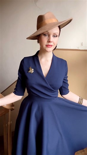 57K views · 4.1K reactions | An ode to classy designs and elegant glamour. The Leyla Midi Dress, adorned by @rragtime_cat ✨ #theprettydresscompany #theprettydress #madeintheuk #tpdc #classicstyle #OOTD #outfitoftheday #autumnstyle #faĺlfashion #1950sfashion | The Pretty Dress Company | Facebook