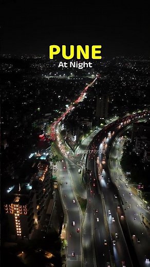 Pune at Night 🌃✨ | Chandani Chowk Drone View | Pune City Lights. #pune