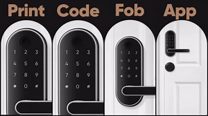 Keyless Entry Fingerprint Digital Smart Lock with Handle & Keypad: Electronic/Electric Lock with Code, App Control Biometric Deadbolt Door Knob for Front, Interior, Exterior & Bedroom Door (Silver)