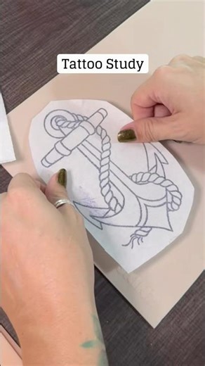 American Traditional Anchor Tattoo Practice | Fake Skin #tattoodesign #anchortattoo