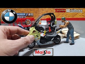 BMW C1 Scooter Diecast Model Collectable Scale 1/18 Maisto #motorcycle