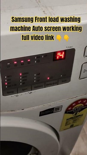 Samsung Front load washing machine auto screen working | Automatic screen working | #frontload