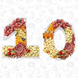 12inch Fillable Cardboard Tray Number Paper Mache Box for Charcuterie, Chocolate, Candy, Party Decorations (10 Shape)