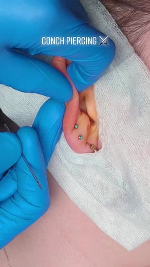 Conch piercing from yesterday #piercing #earpiercing #conchpiercing #fyp #safepiercing