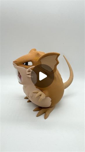 Polymaker on Instagram: "Print’em all !! The project continues, today it’s Raticate’s turn Models for FREE in bio. Print it you will need PolyTerra PLA filaments from @polymaker_3d Wood Brown, Pastel Peanut, Army Beige, Pastel Candy, Chacoal Black and Cotton White Happy Printing !! Music by Mikel"