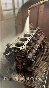 POV Engine Block Vapor Blasting Restoration #RestorationShorts #RustCleaning #VaporBlasting