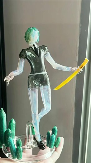 ガラスで『宝石の国』フォスフォフィライト作ってみた💎🔥 #宝石の国 #ガラス工芸 #バーナーワーク #ハンドメイド #アート | Handmade